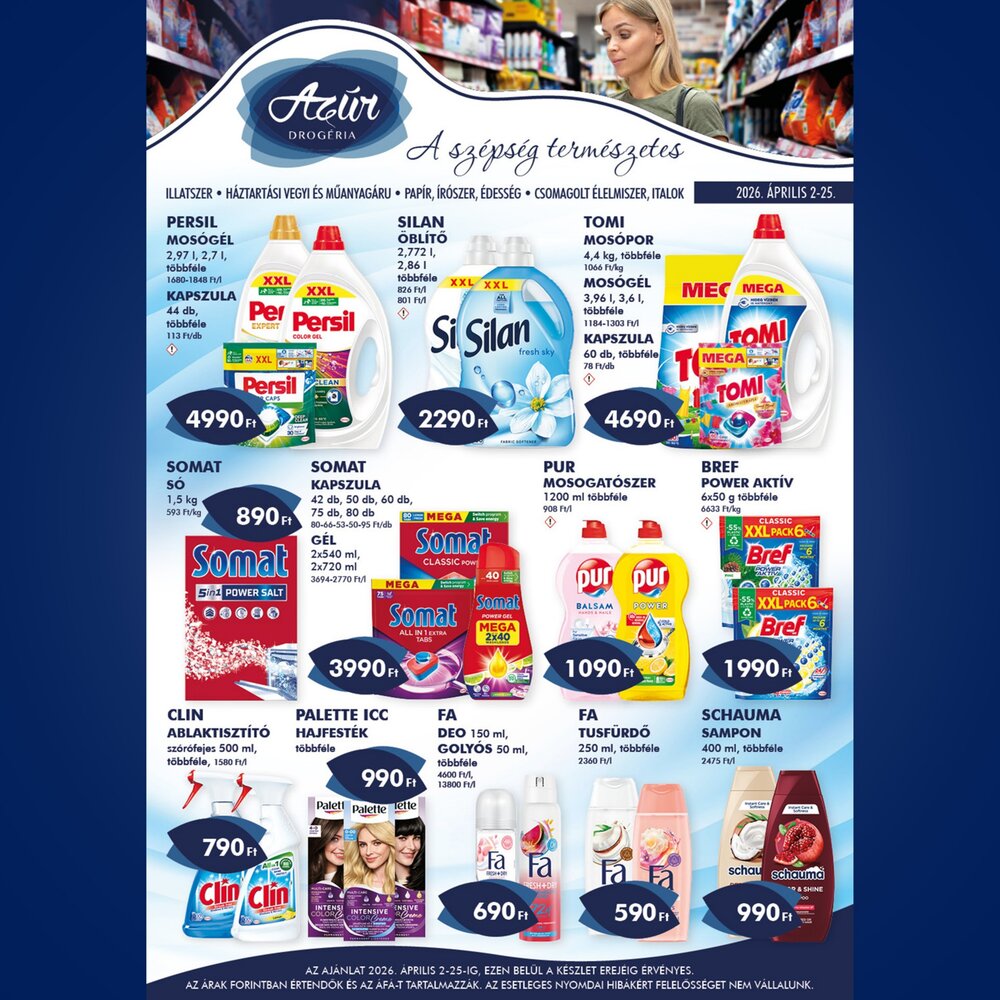 Azúr drogéria akciós újság 2026.04.02-től - 1. oldal.
