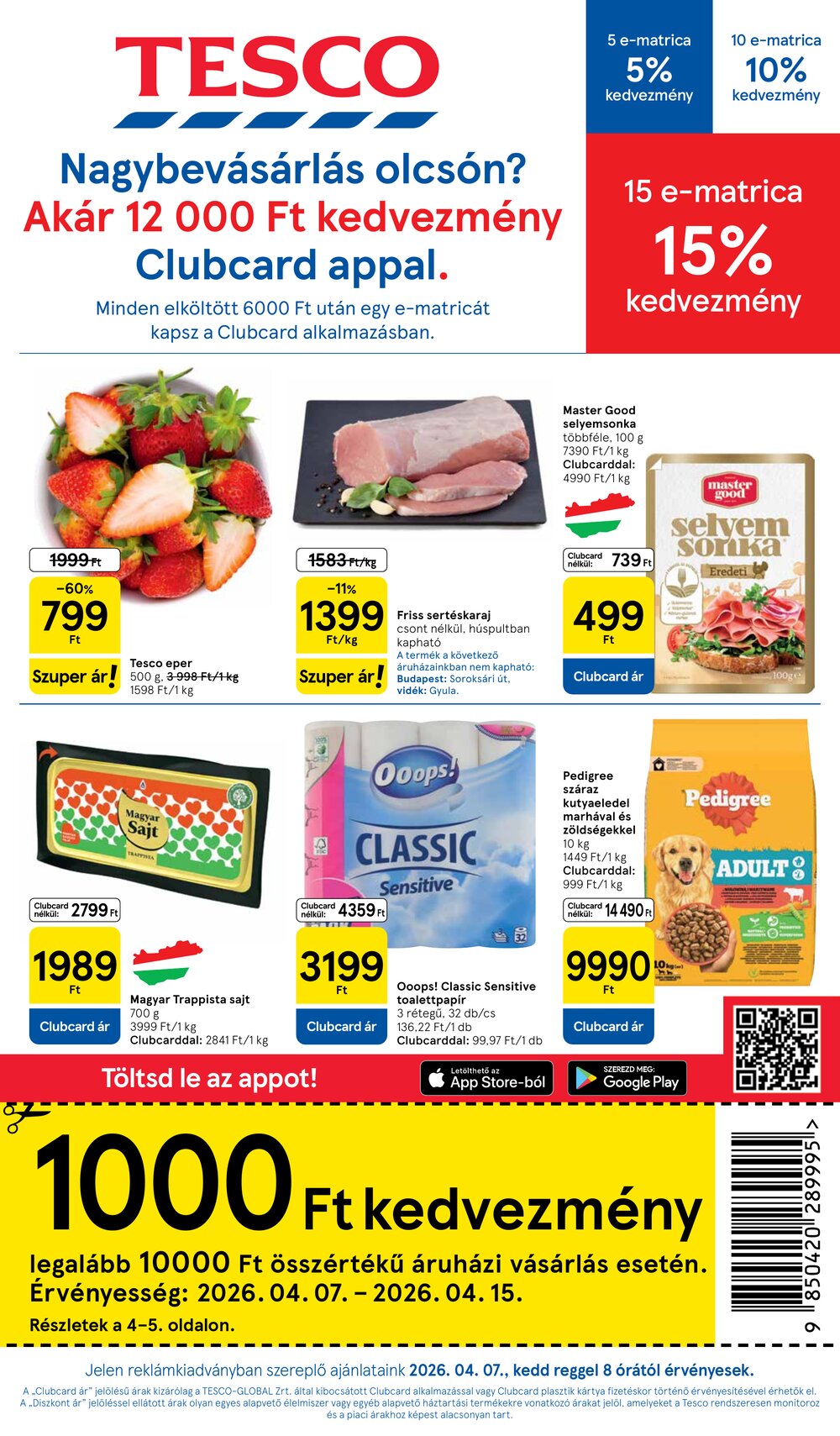 Tesco akciós újság 2026.04.07-től - 1. oldal.