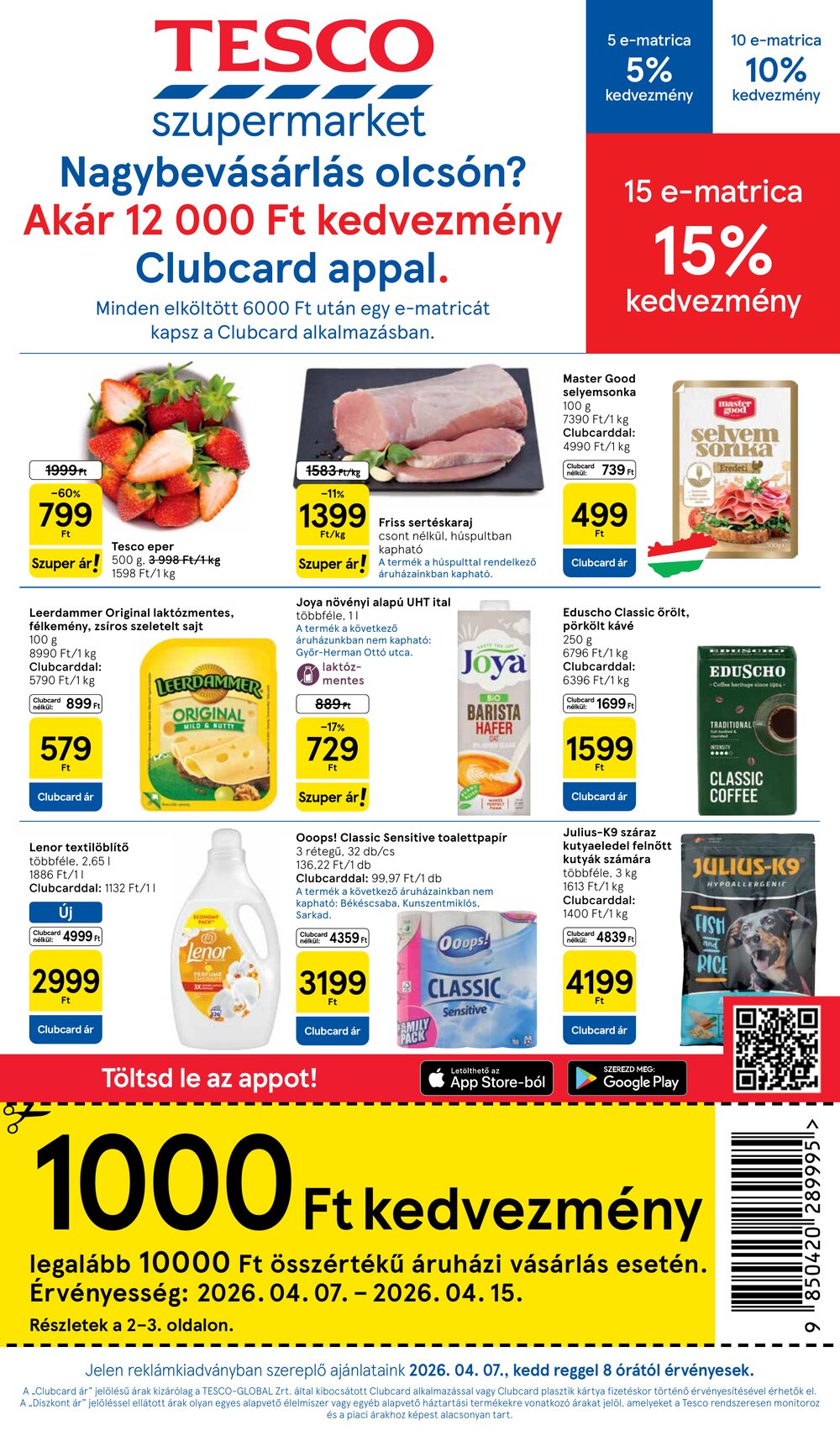 Tesco akciós újság 2026.04.07-től - 1. oldal.