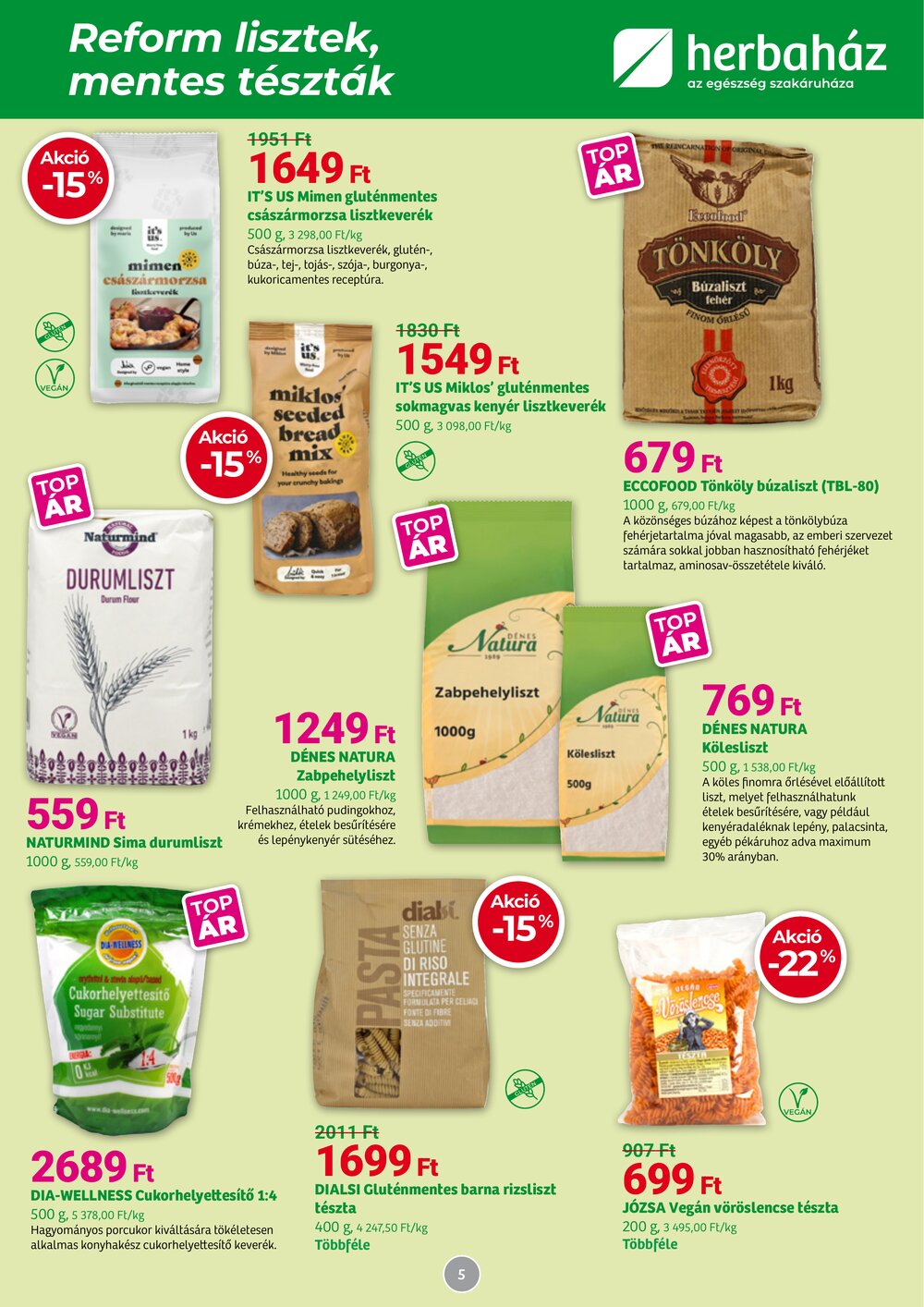 Herbaház akciós újság 2026.04.07-től - 5. oldal.