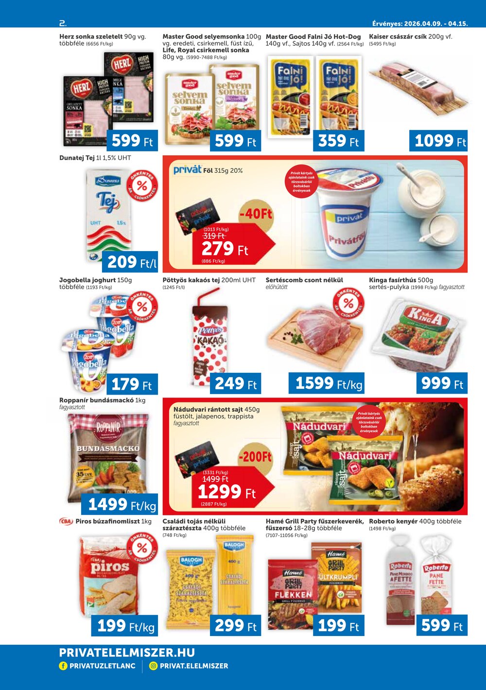 Privát akciós újság 2026.04.09-től - 2. oldal.