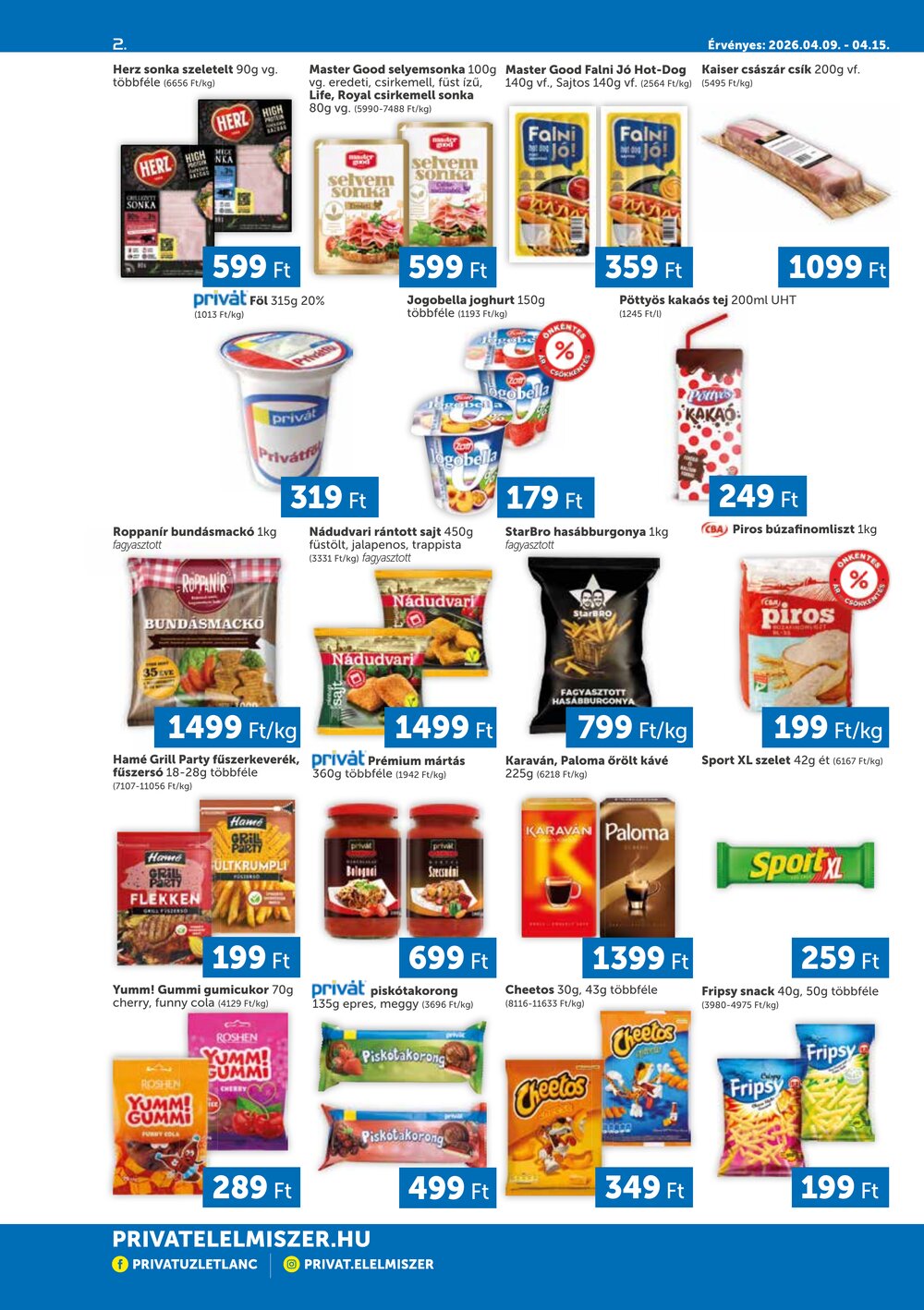 Privát akciós újság 2026.04.09-től - 2. oldal.