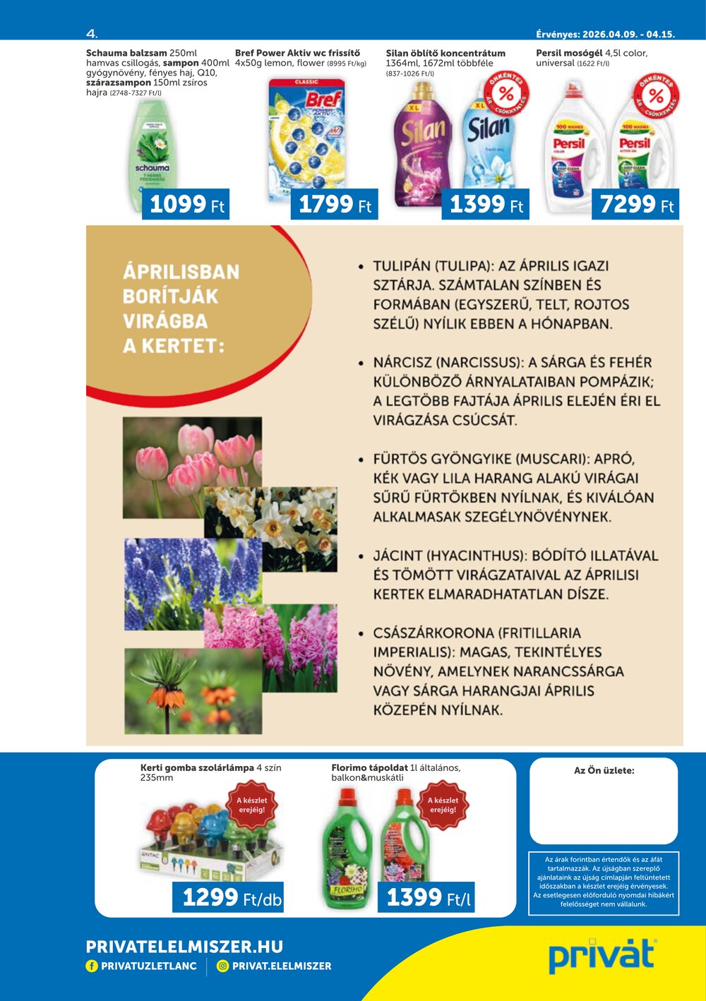 Privát akciós újság 2026.04.09-től - 4. oldal.