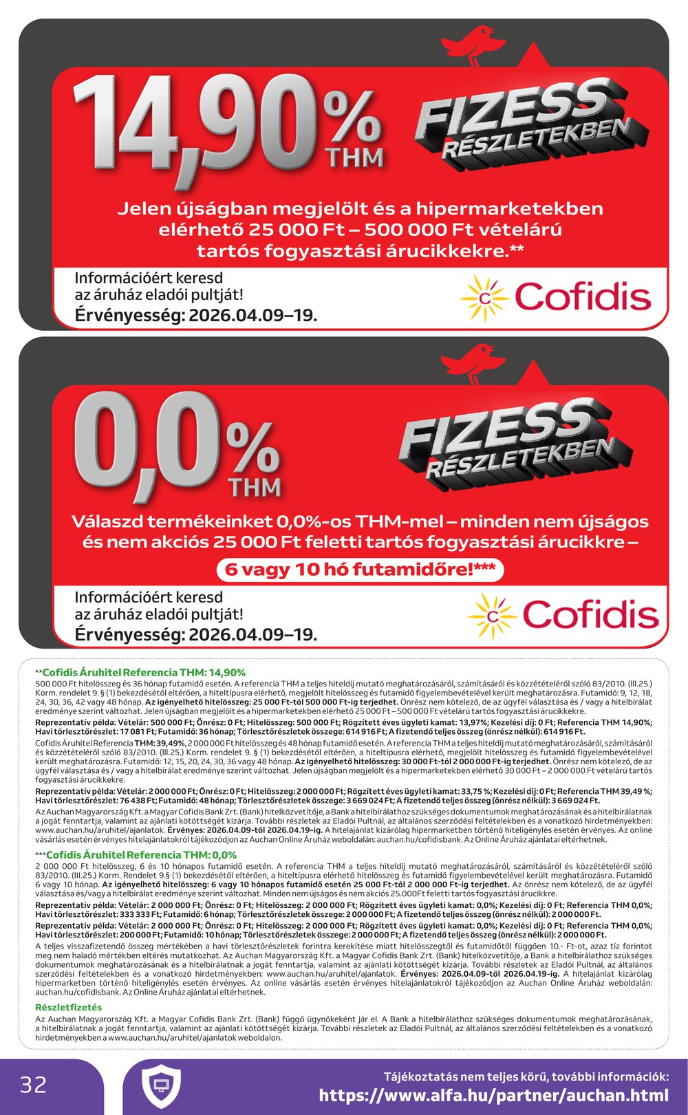 Auchan akciós újság 2026.04.09-től - 32. oldal.