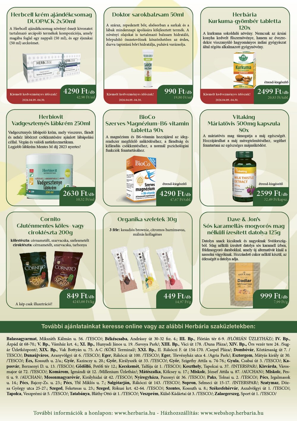 Herbária akciós újság 2026.04.09-től - 2. oldal.
