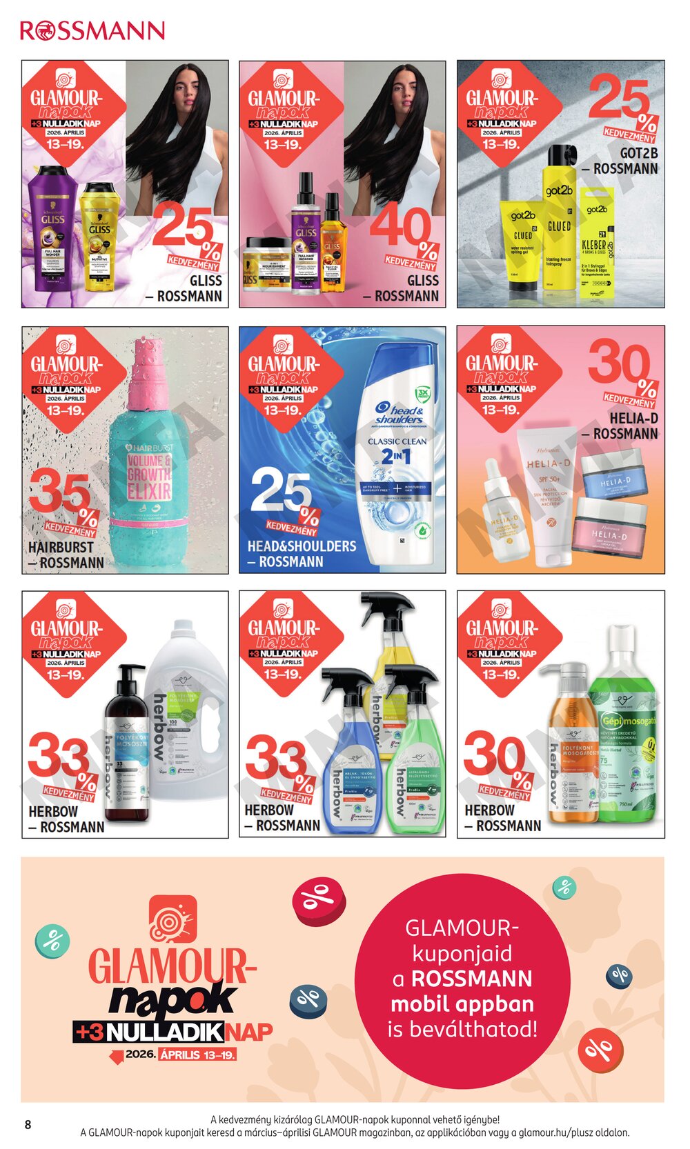 Rossmann akciós újság 2026.04.13-tól - 8. oldal.