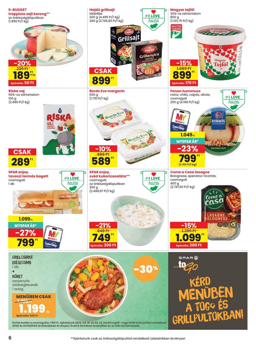 Spar akciós újság 2026.04.16-tól - 6. oldal.