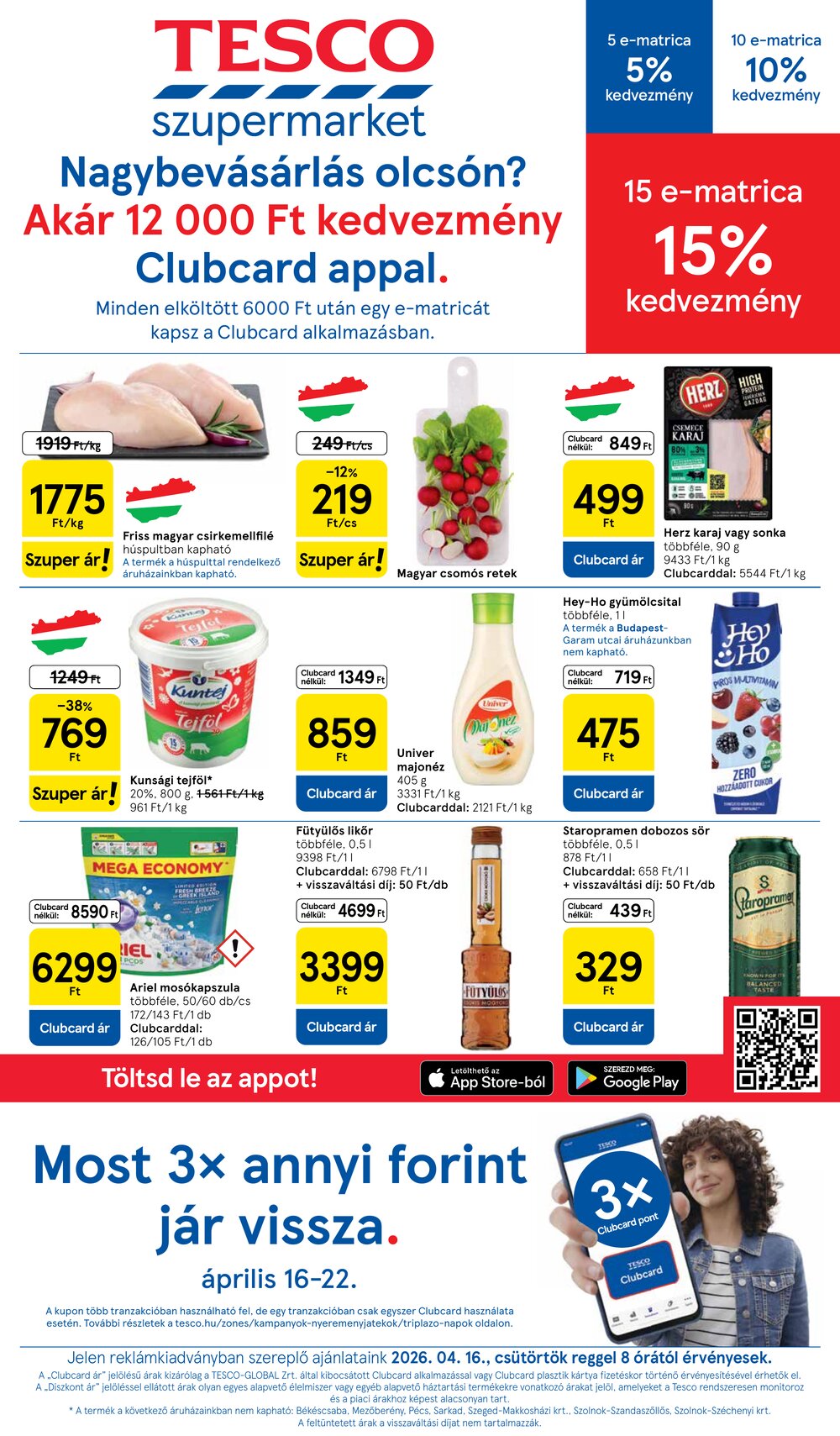 Tesco akciós újság 2026.04.16-tól - 1. oldal.