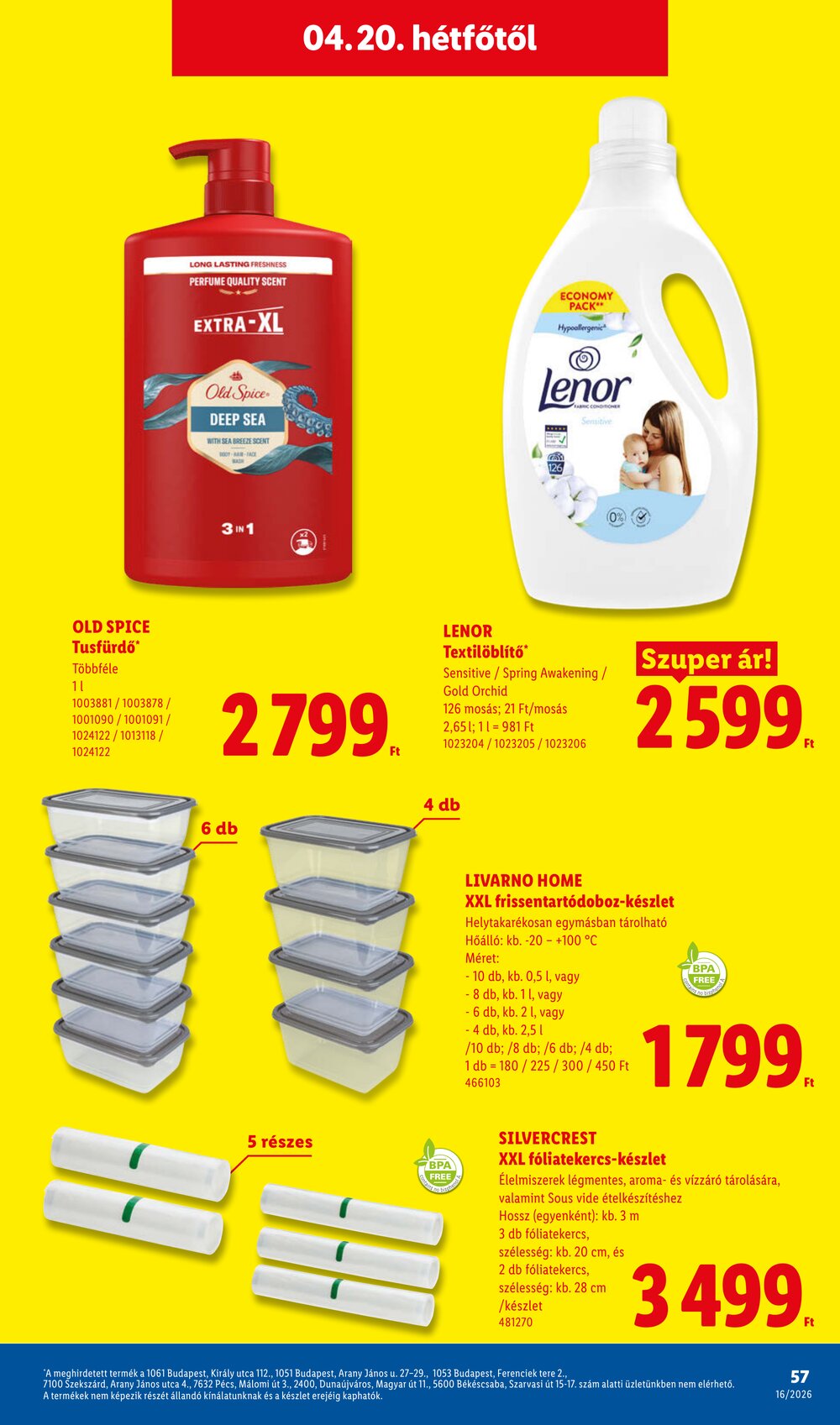 Lidl akciós újság 2026.04.16-tól - 57. oldal.