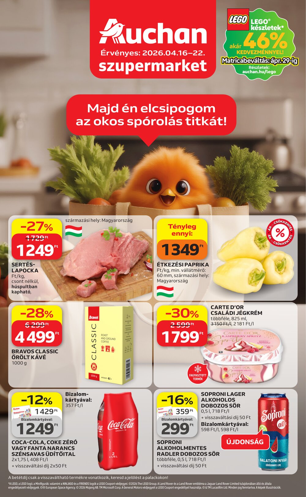 Auchan akciós újság 2026.04.16-tól - 1. oldal.