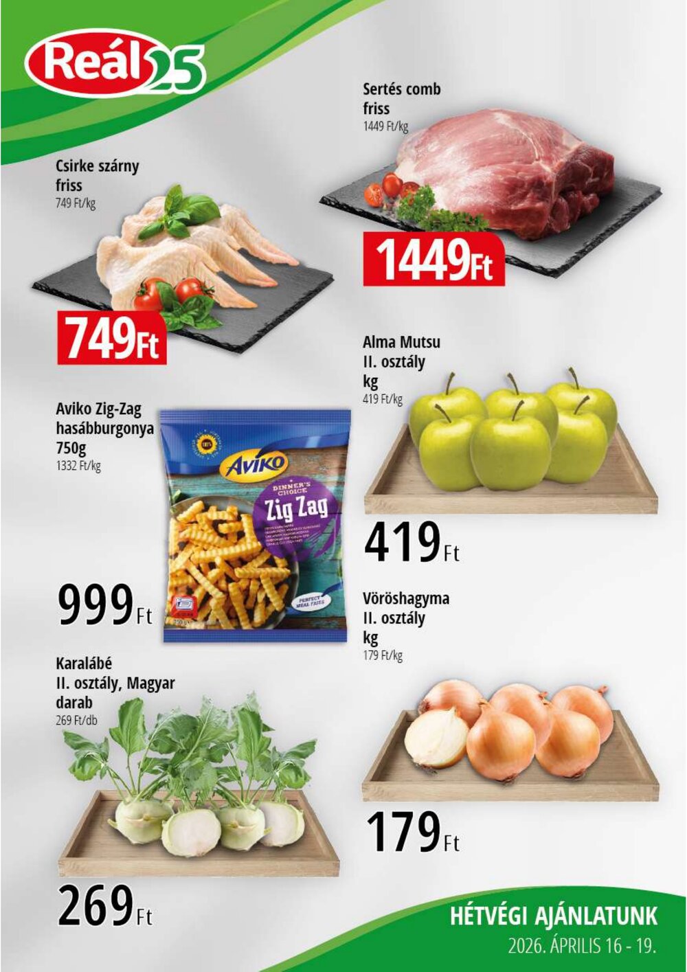 Reál akciós újság 2026.04.16-tól - 1. oldal.