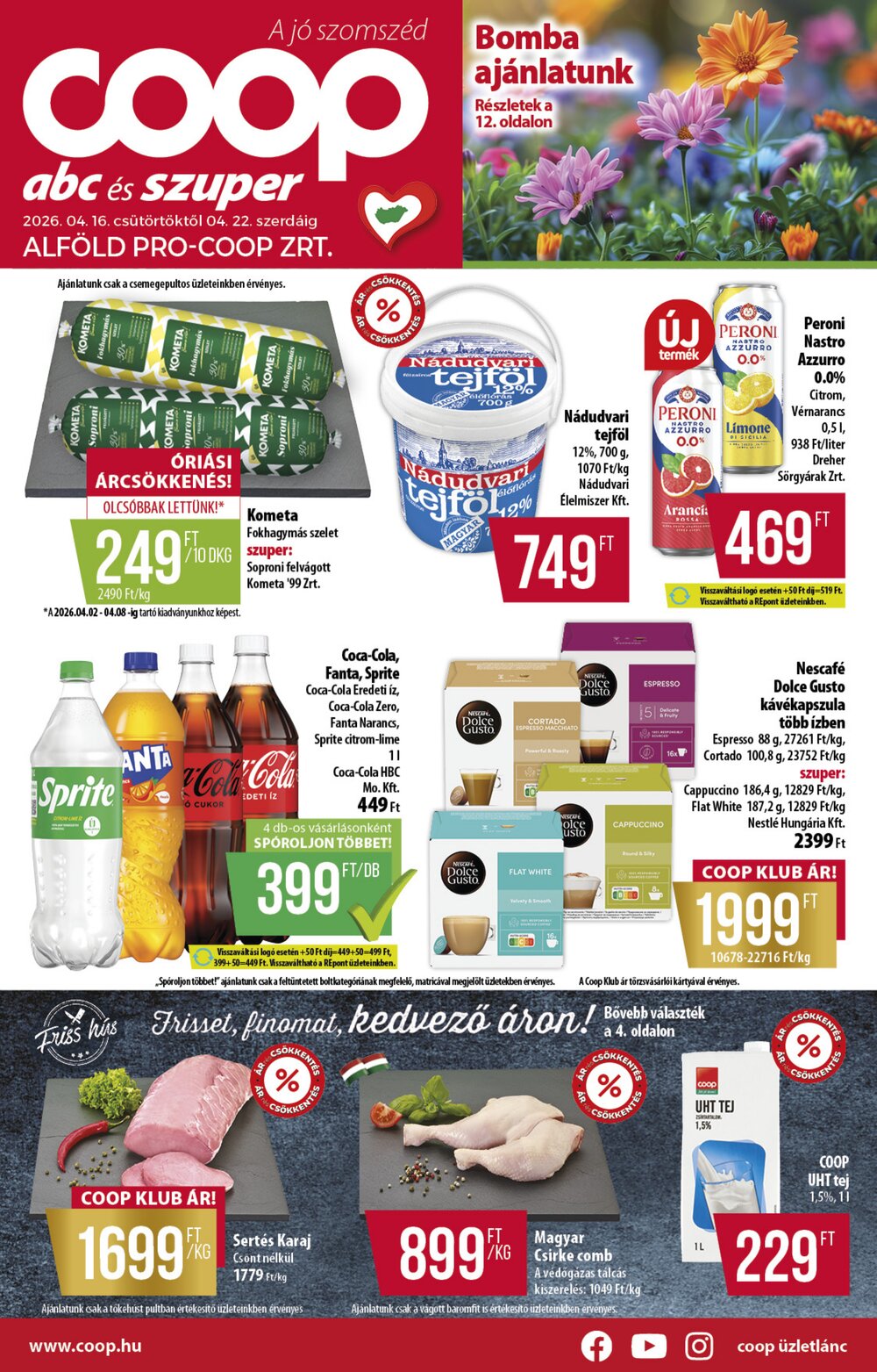 Coop akciós újság 2026.04.16-tól - 1. oldal.