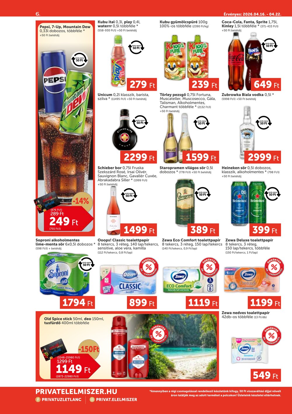 Privát akciós újság 2026.04.16-tól - 6. oldal.