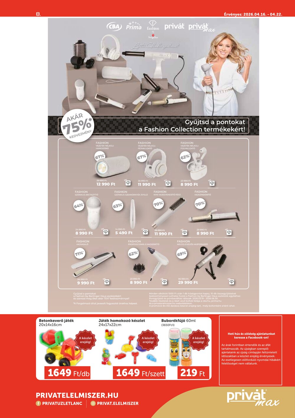 Privát akciós újság 2026.04.16-tól - 8. oldal.