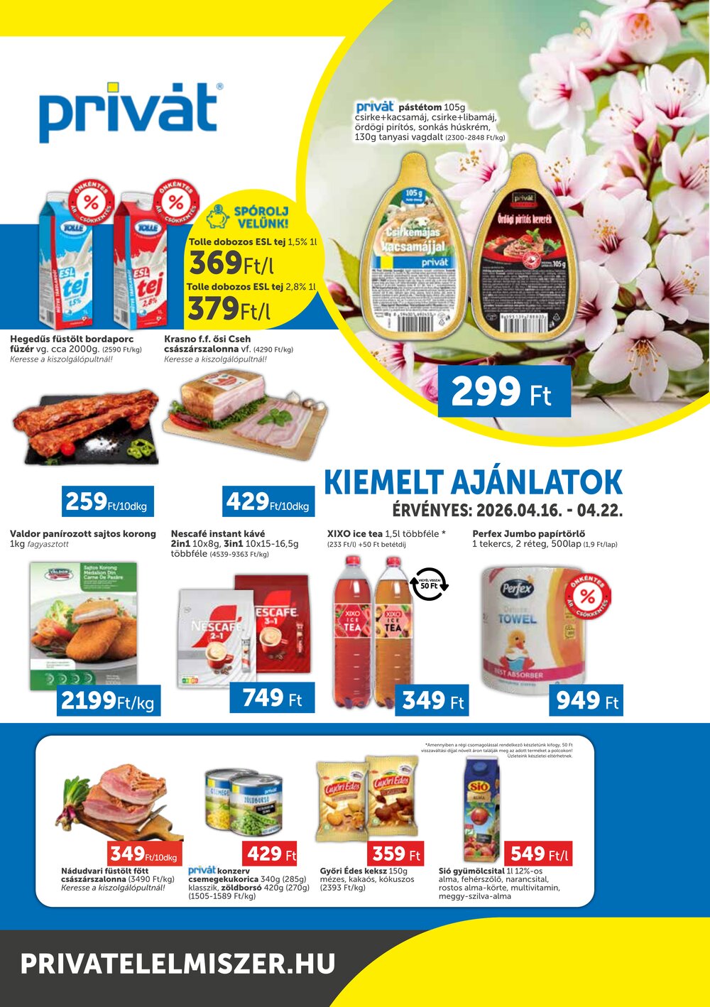 Privát akciós újság 2026.04.16-tól - 1. oldal.