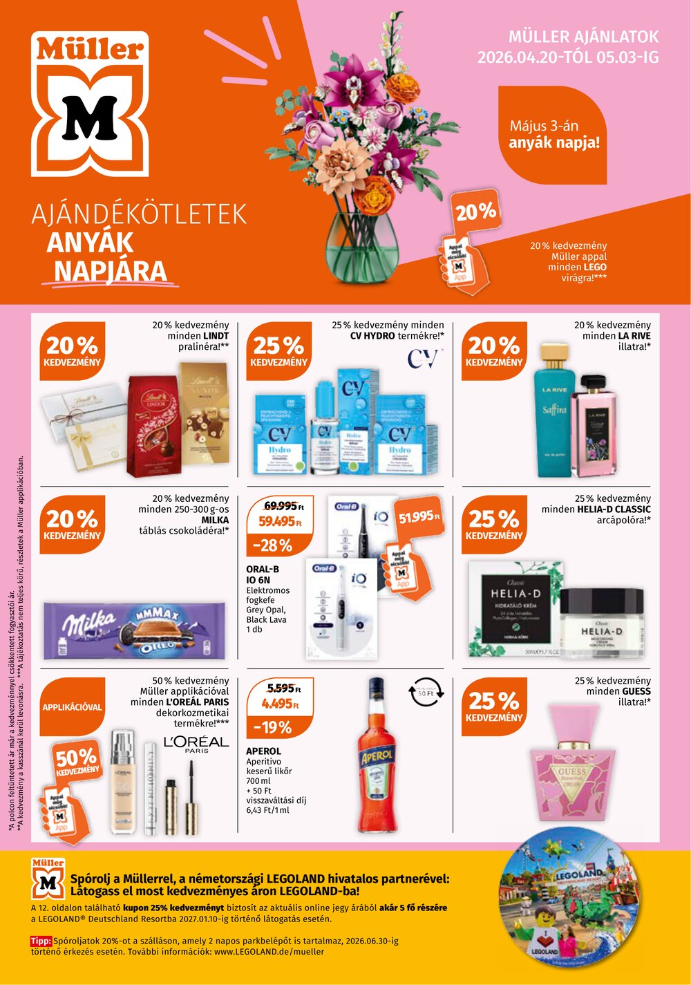 Müller drogéria akciós újság 2026.04.20-tól - 1. oldal.