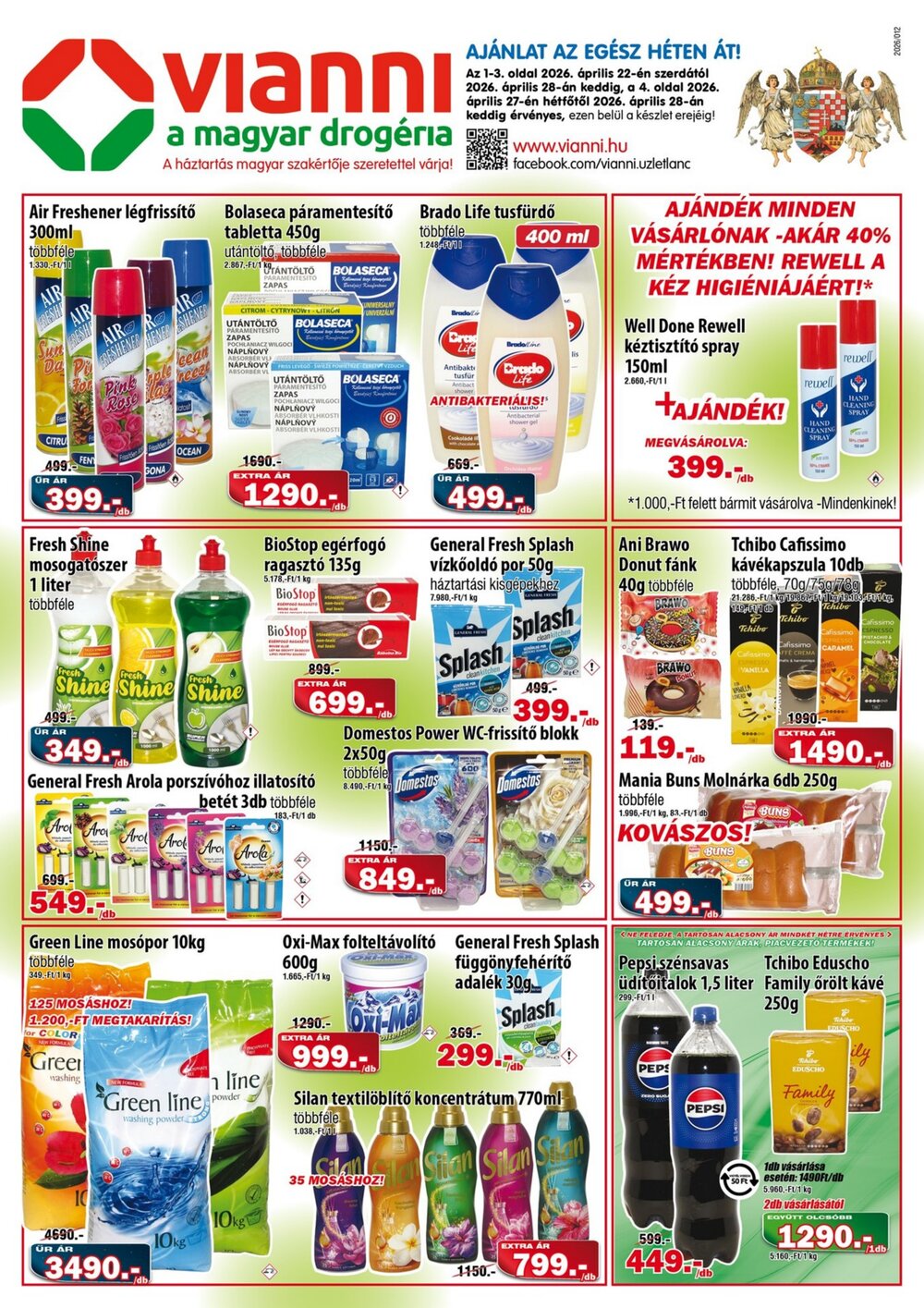 Vianni drogéria akciós újság 2026.04.22-től - 1. oldal.
