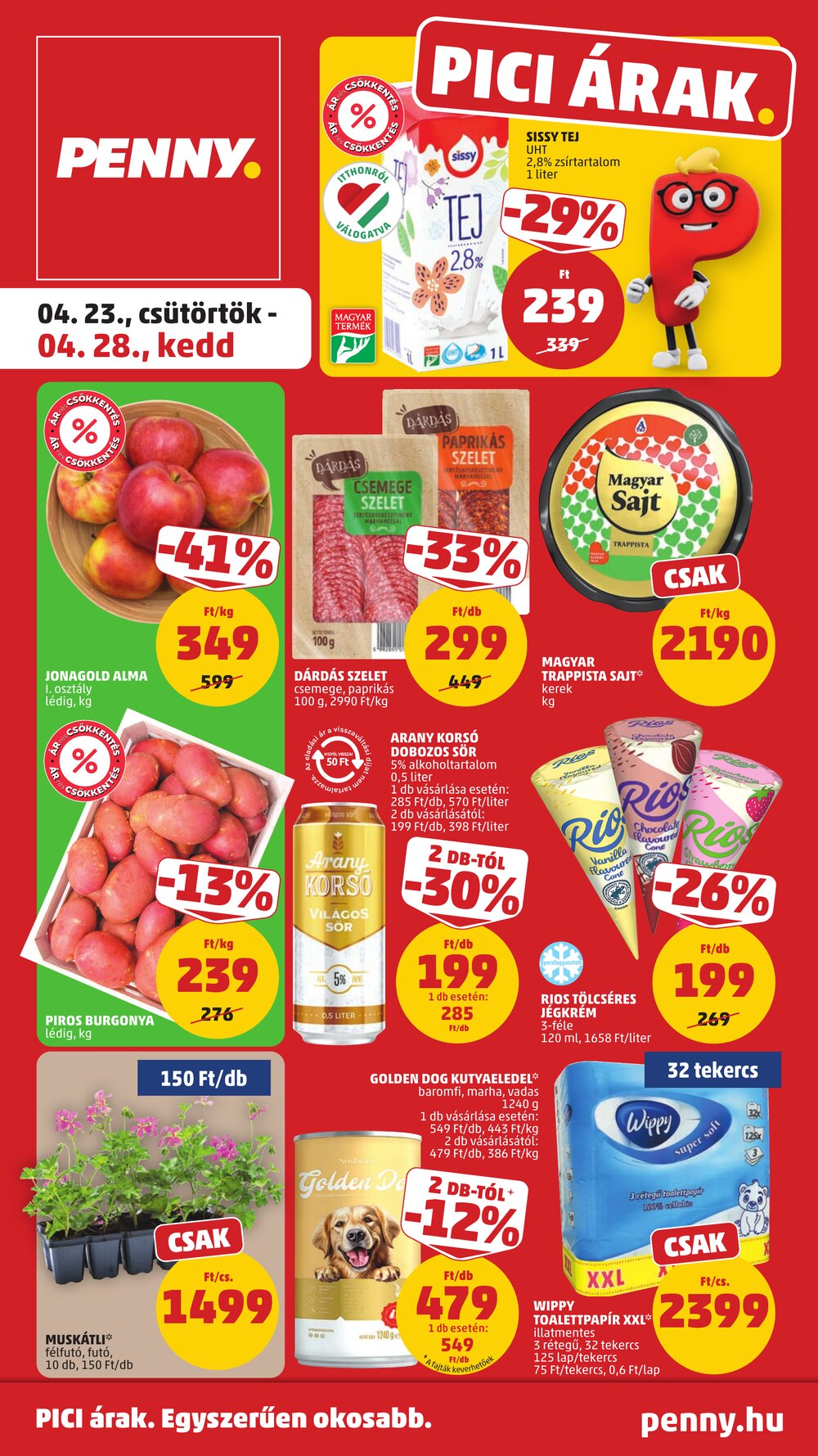 Penny Market akciós újság 2026.04.23-tól - 1. oldal.
