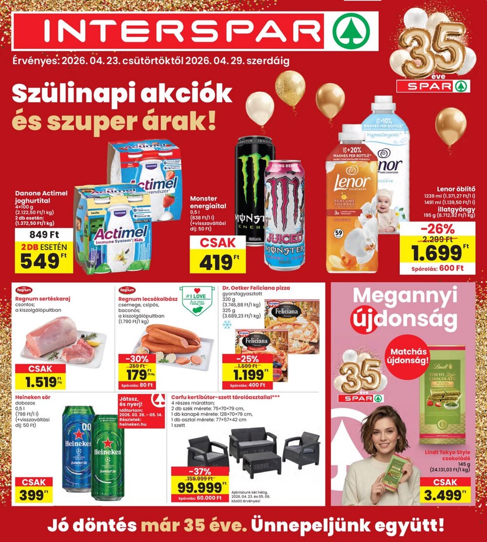 Interspar akciós újság 2026.04.23-tól - 1. oldal.