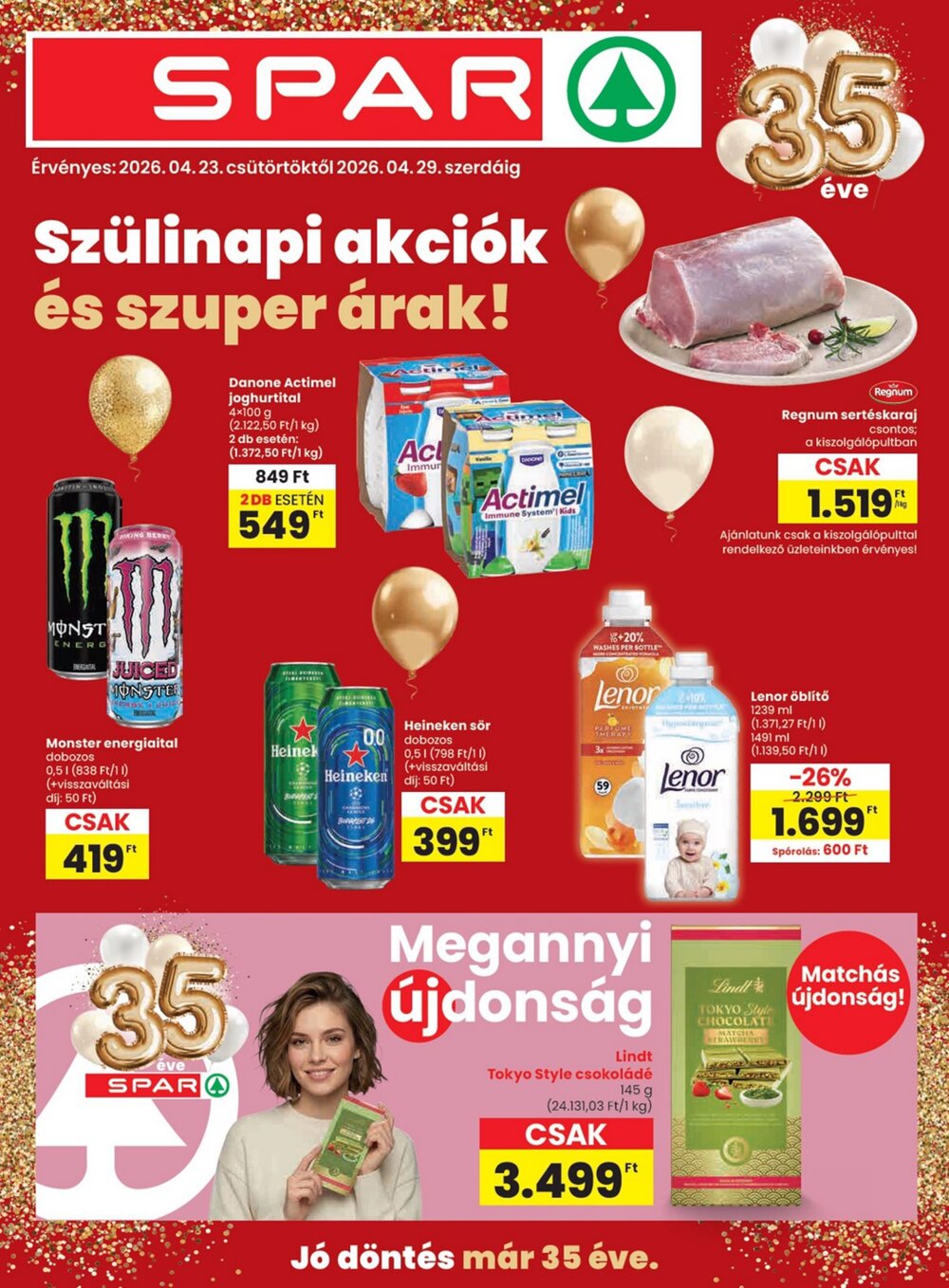 Spar akciós újság 2026.04.23-tól - 1. oldal.