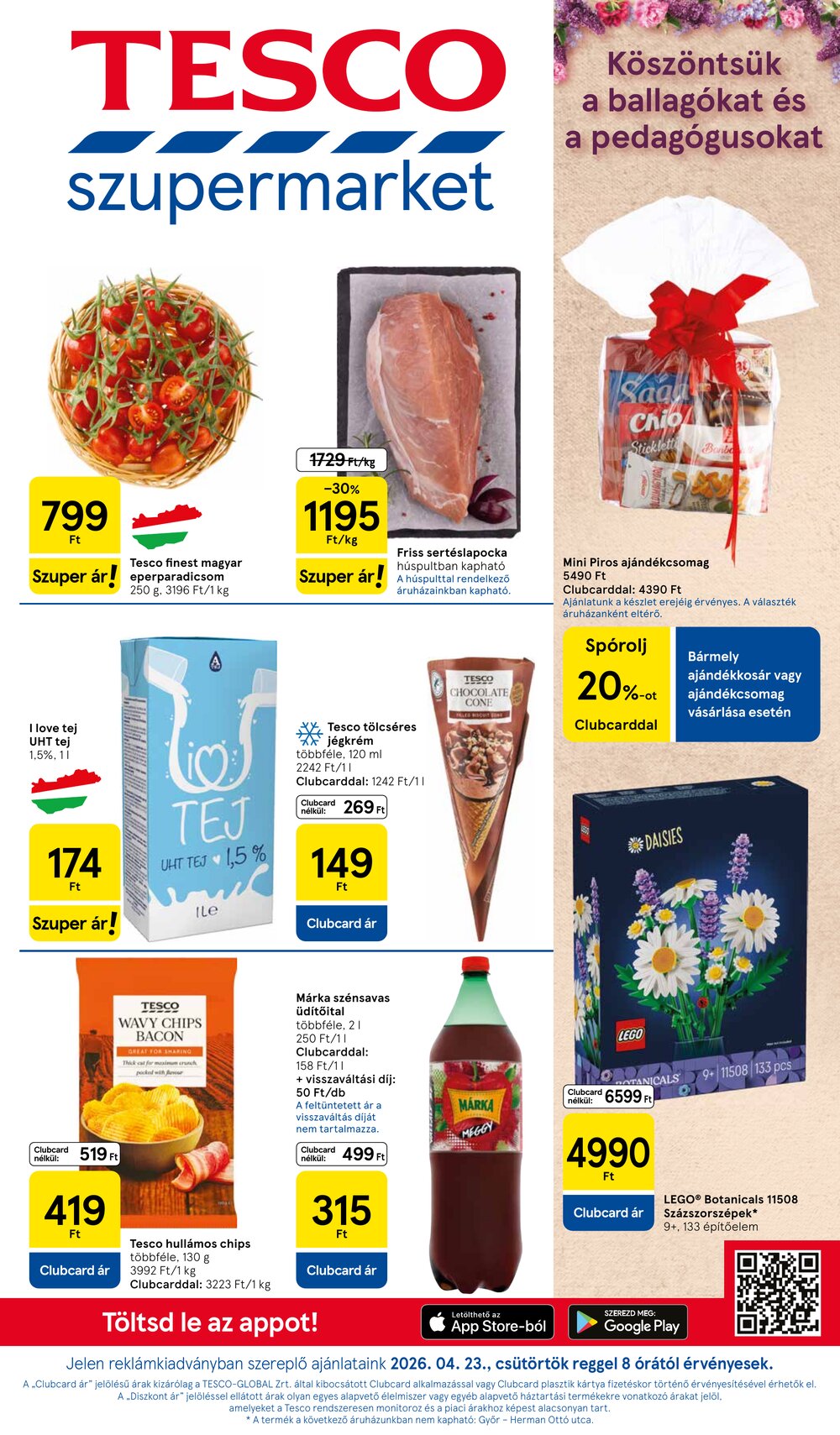 Tesco akciós újság 2026.04.23-tól - 1. oldal.
