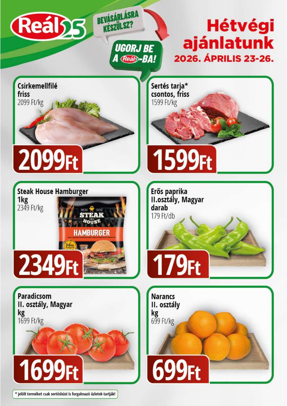 Reál akciós újság 2026.04.23-tól - 1. oldal.