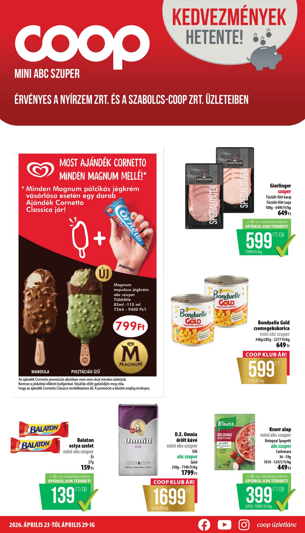 Coop akciós újság 2026.04.23-tól - 1. oldal.
