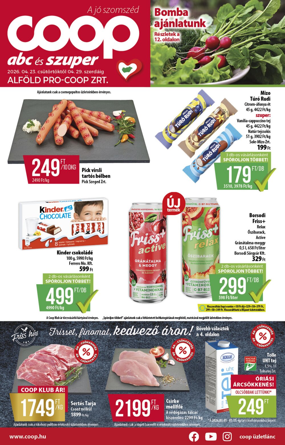 Coop akciós újság 2026.04.23-tól - 1. oldal.