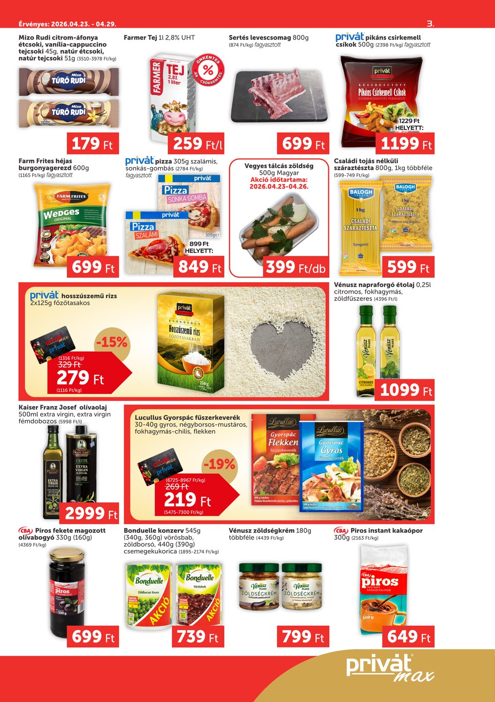 Privát akciós újság 2026.04.23-tól - 3. oldal.