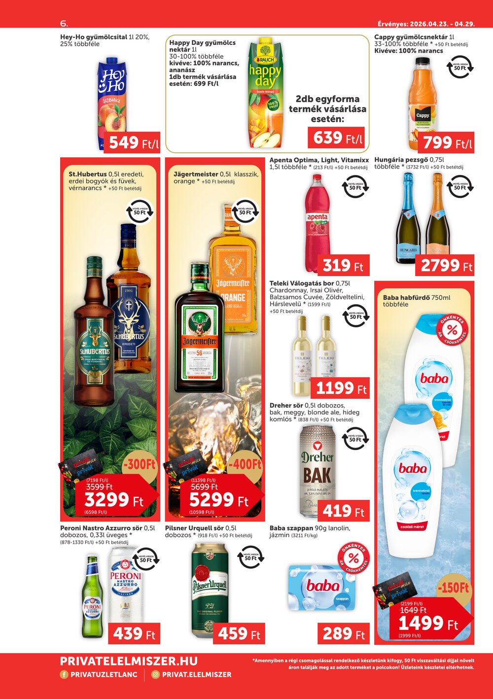 Privát akciós újság 2026.04.23-tól - 6. oldal.