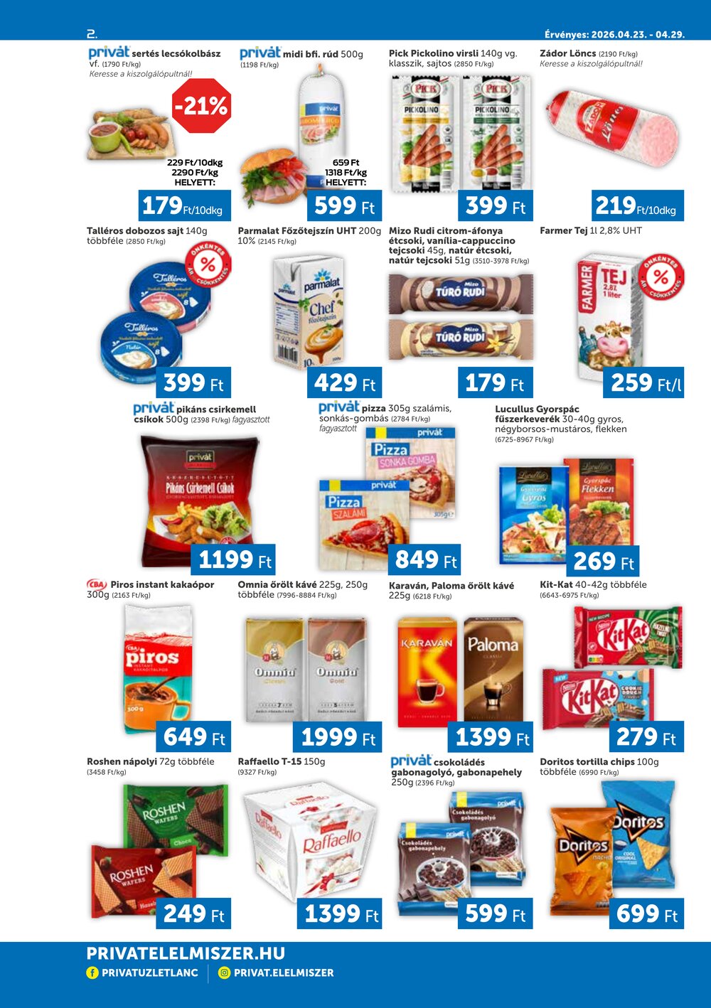 Privát akciós újság 2026.04.23-tól - 2. oldal.