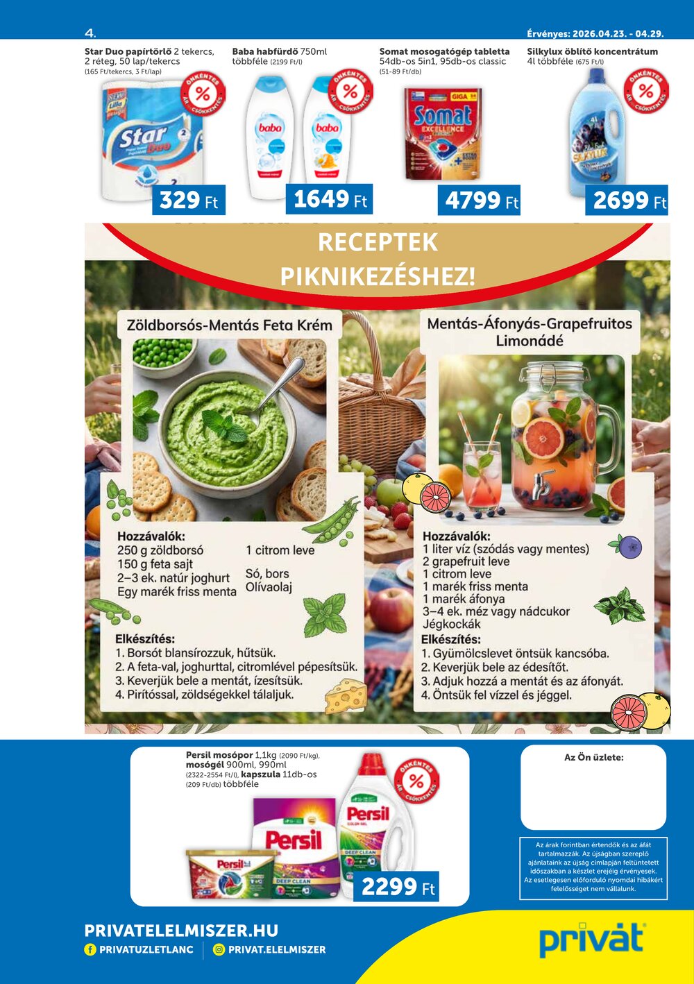 Privát akciós újság 2026.04.23-tól - 4. oldal.