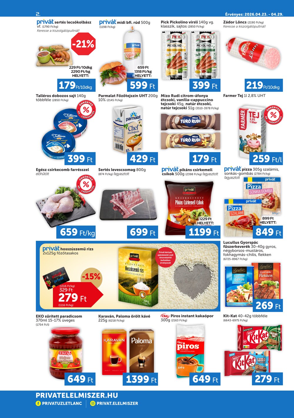 Privát akciós újság 2026.04.23-tól - 2. oldal.