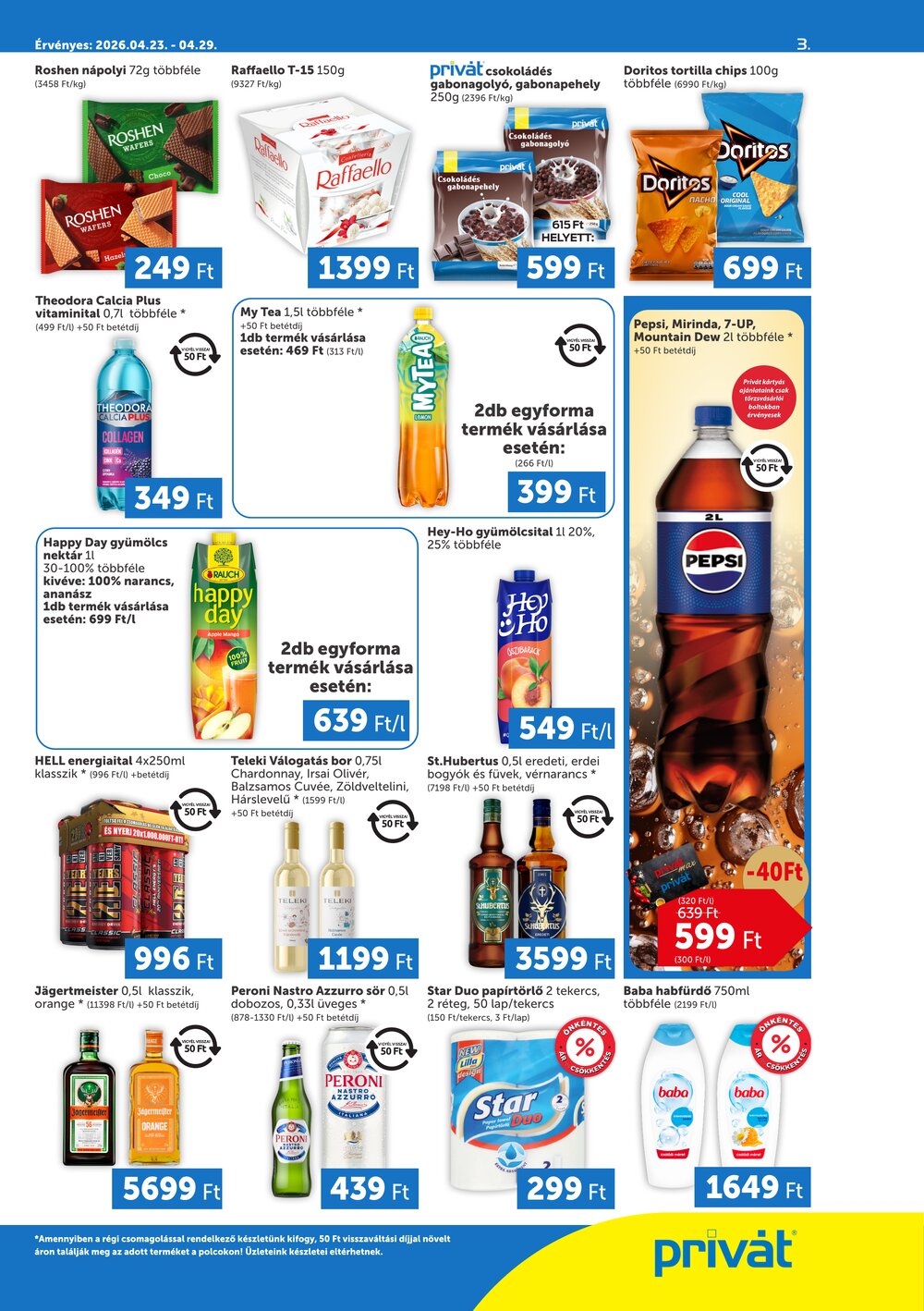 Privát akciós újság 2026.04.23-tól - 3. oldal.