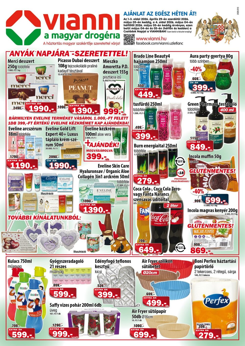 Vianni drogéria akciós újság 2026.04.29-től - 1. oldal.