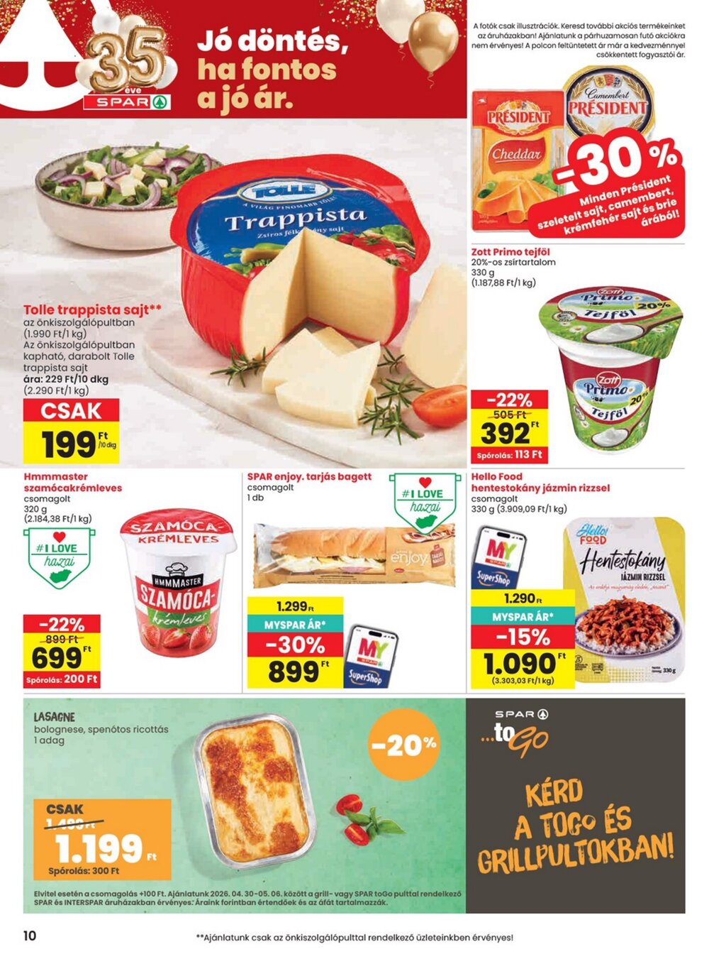 Spar akciós újság 2026.04.30-tól - 10. oldal.