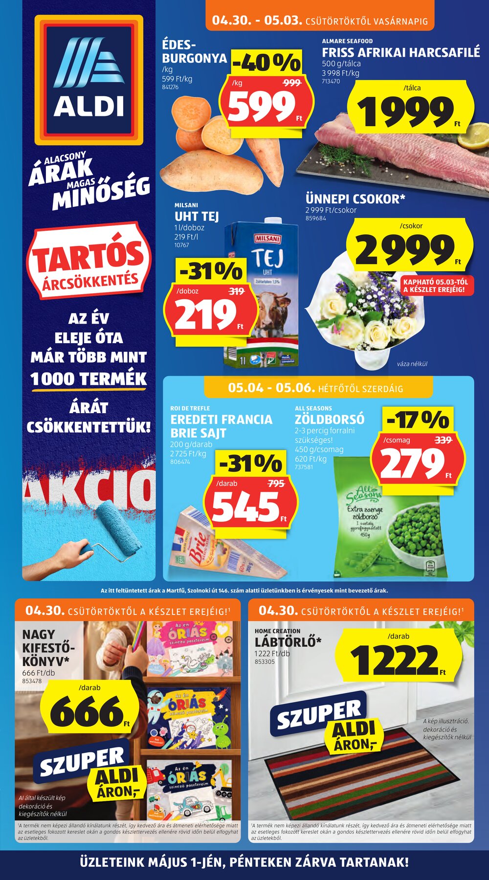 Aldi akciós újság 2026.04.30-tól - 1. oldal.