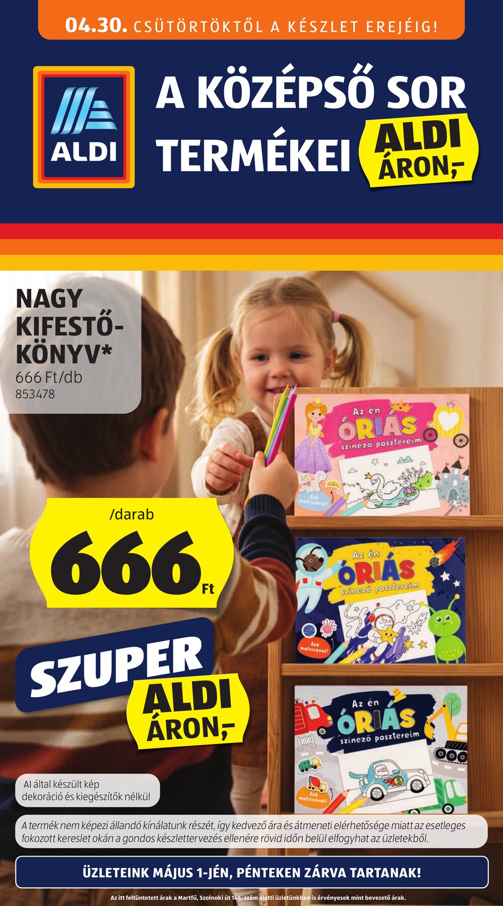 Aldi akciós újság 2026.04.30-tól - 1. oldal.