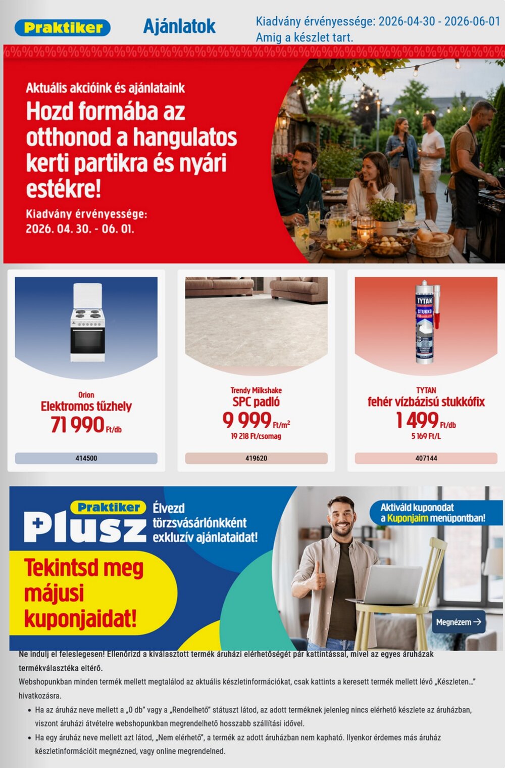 Praktiker akciós újság 2026.04.30-tól - 1. oldal.