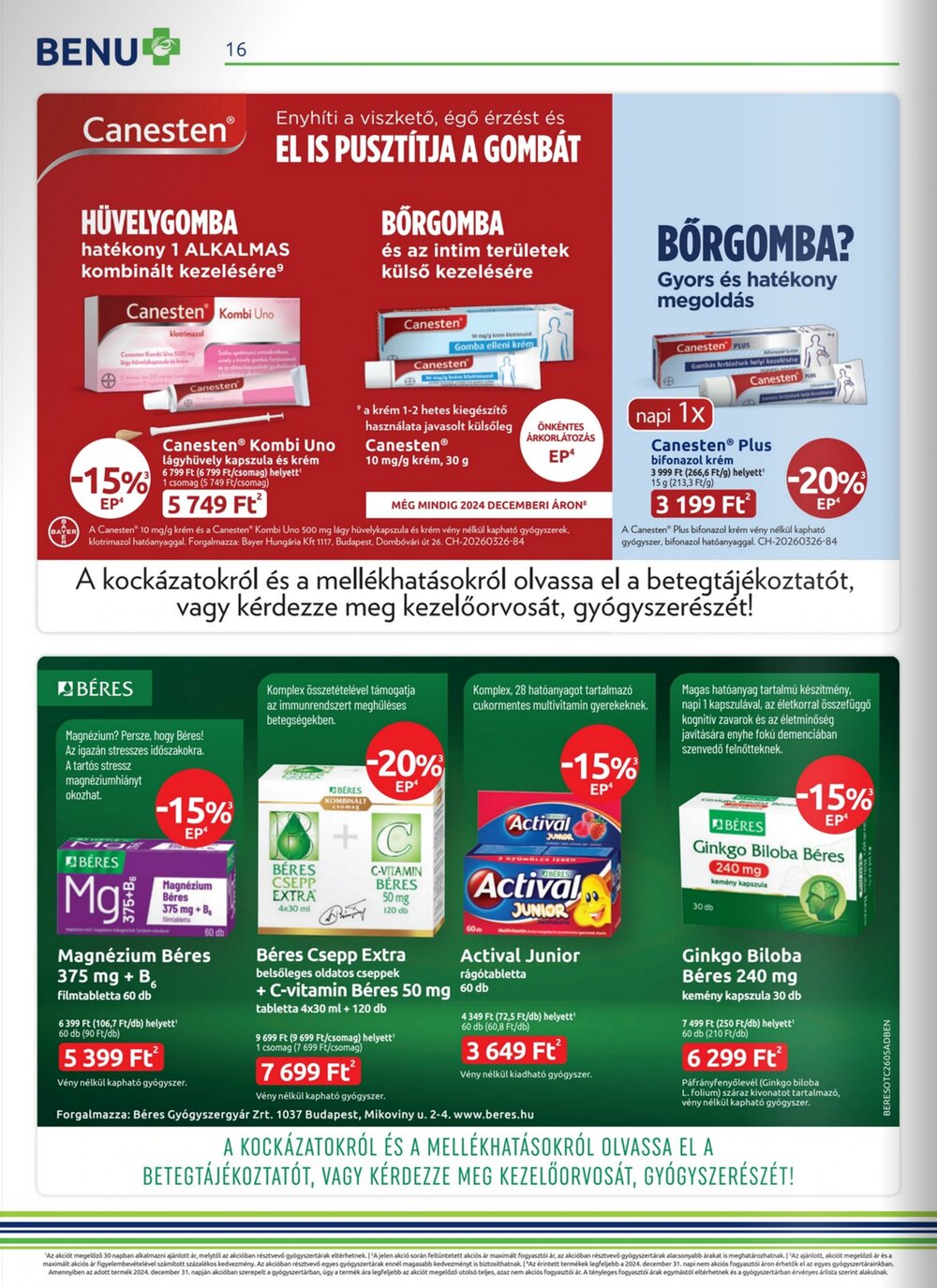 BENU Gyógyszertárak akciós újság 2026.05.01-től - 16. oldal.