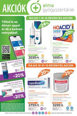 Alma Gyógyszertárak akciós újság 2026.05.01-től