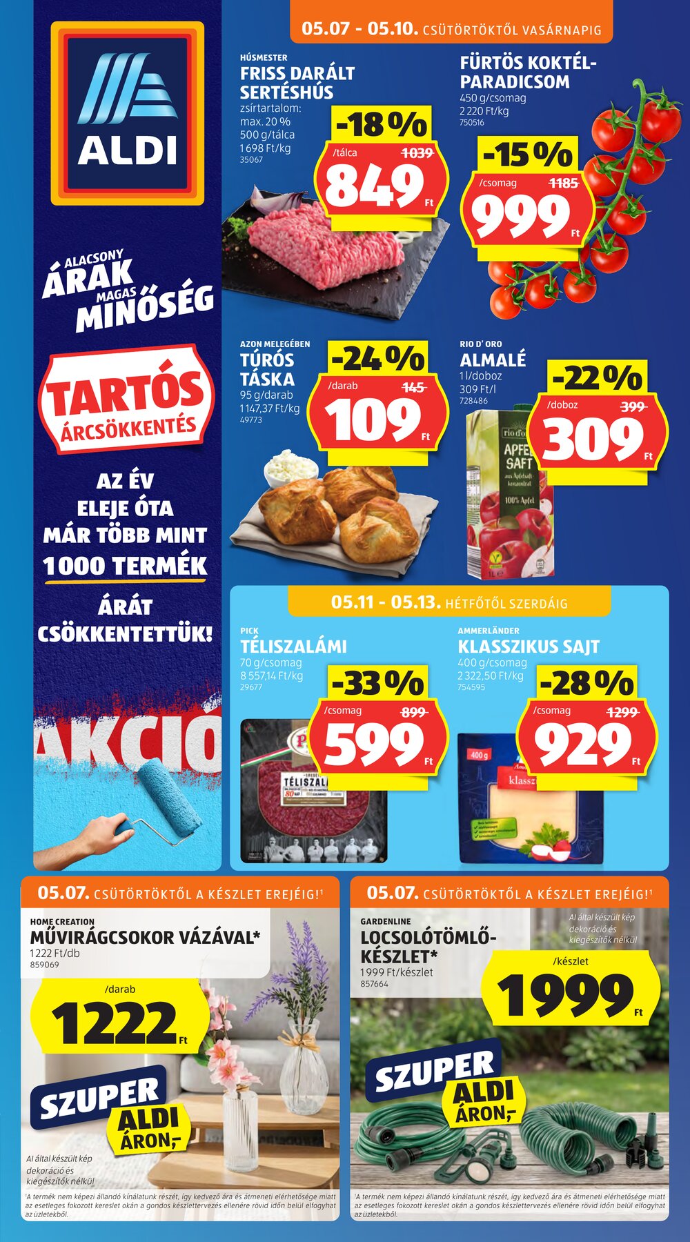 Aldi akciós újság 2026.05.07-től - 1. oldal.