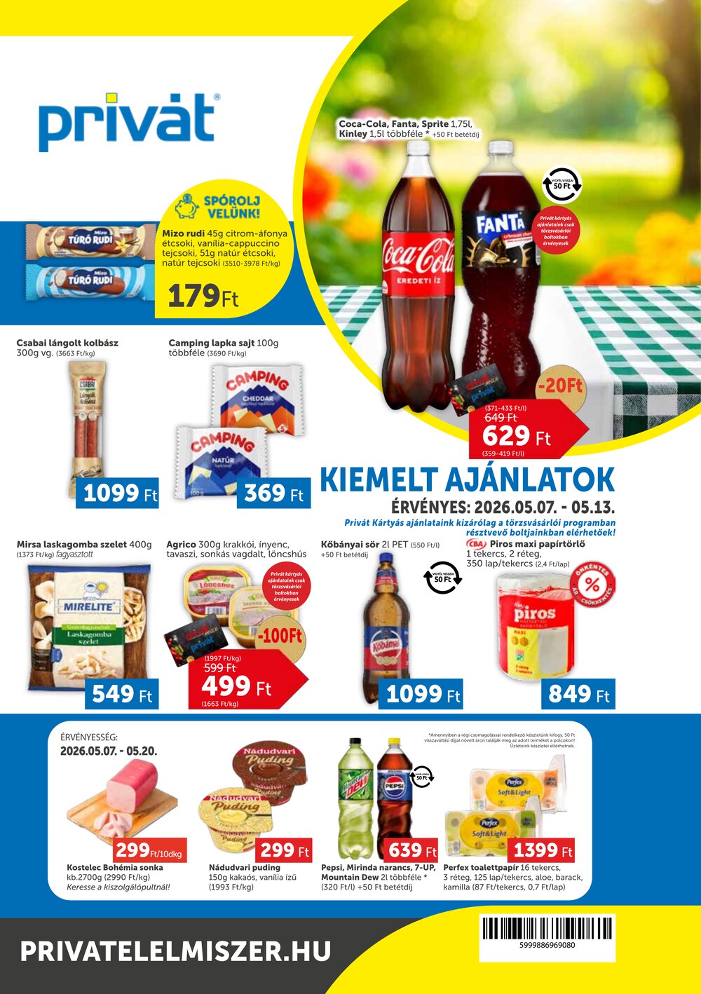 Privát akciós újság 2026.05.07-től - 1. oldal.