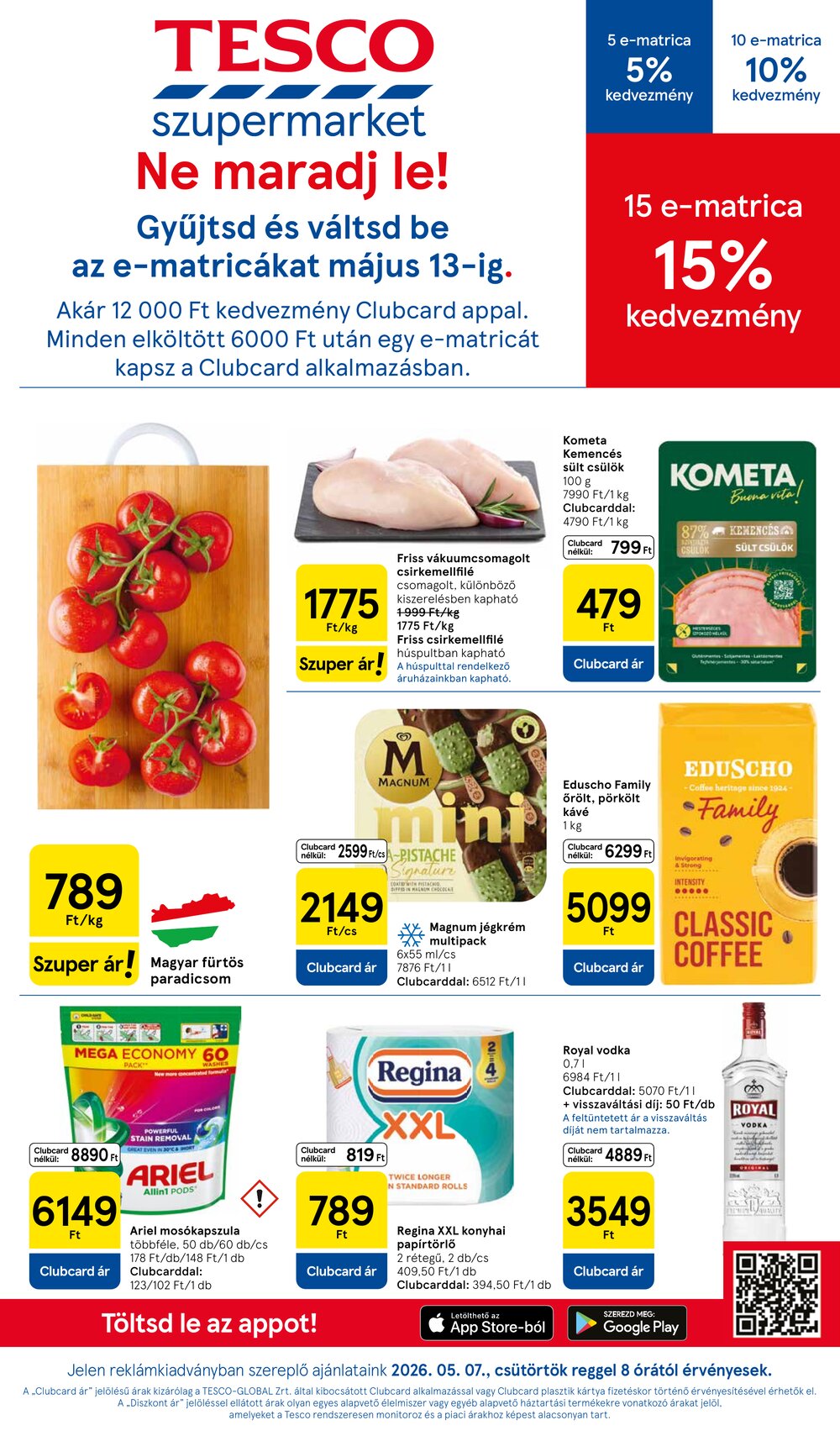 Tesco akciós újság 2026.05.07-től - 1. oldal.