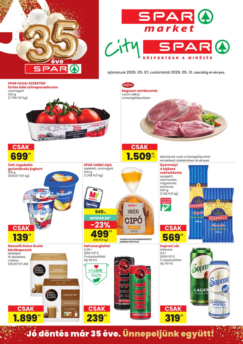 Spar Market akciós újság 2026.05.07-től - 1. oldal.