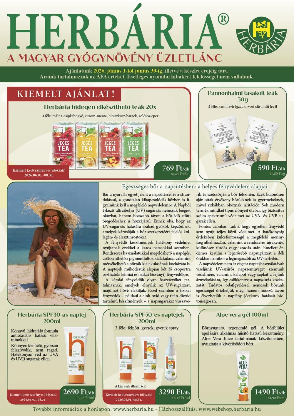 Herbária akciós újság 2026.06.01-től - 1. oldal.