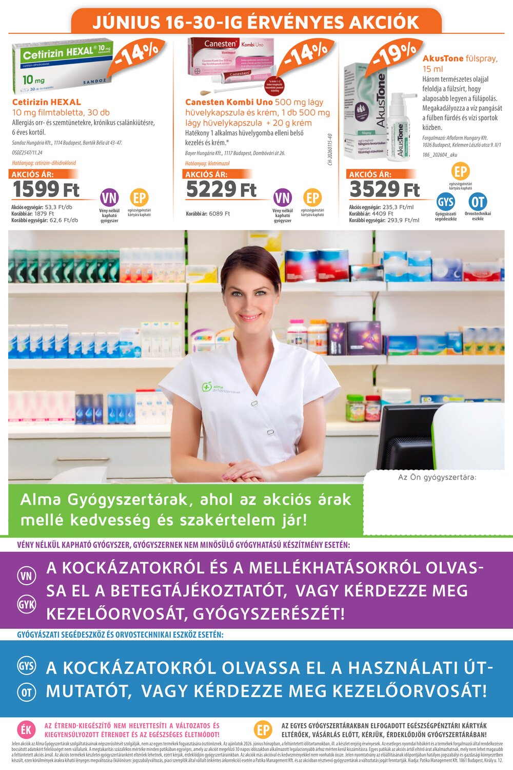 Alma Gyógyszertárak akciós újság 2026.06.01-től - 20. oldal.