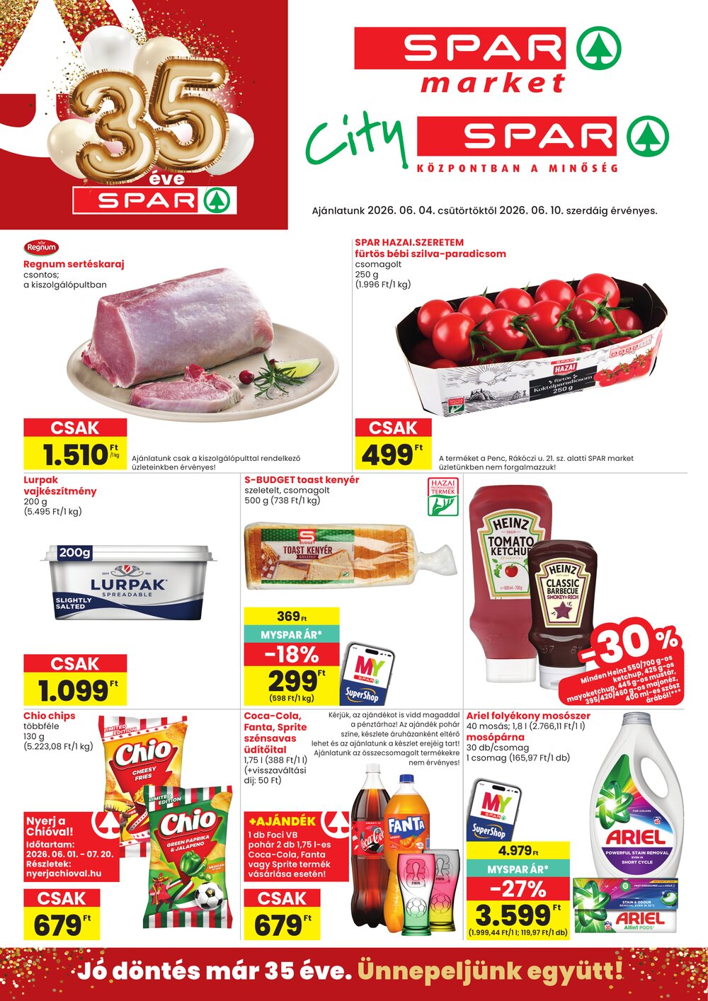 Spar Market akciós újság 2026.06.04-től - 1. oldal.