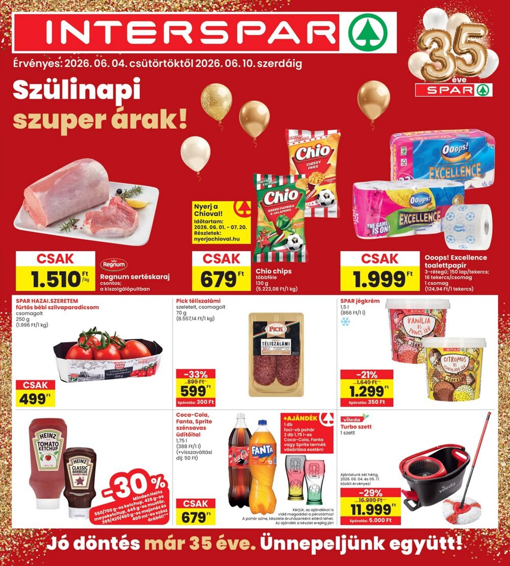 Interspar akciós újság 2026.06.04-től - 1. oldal.
