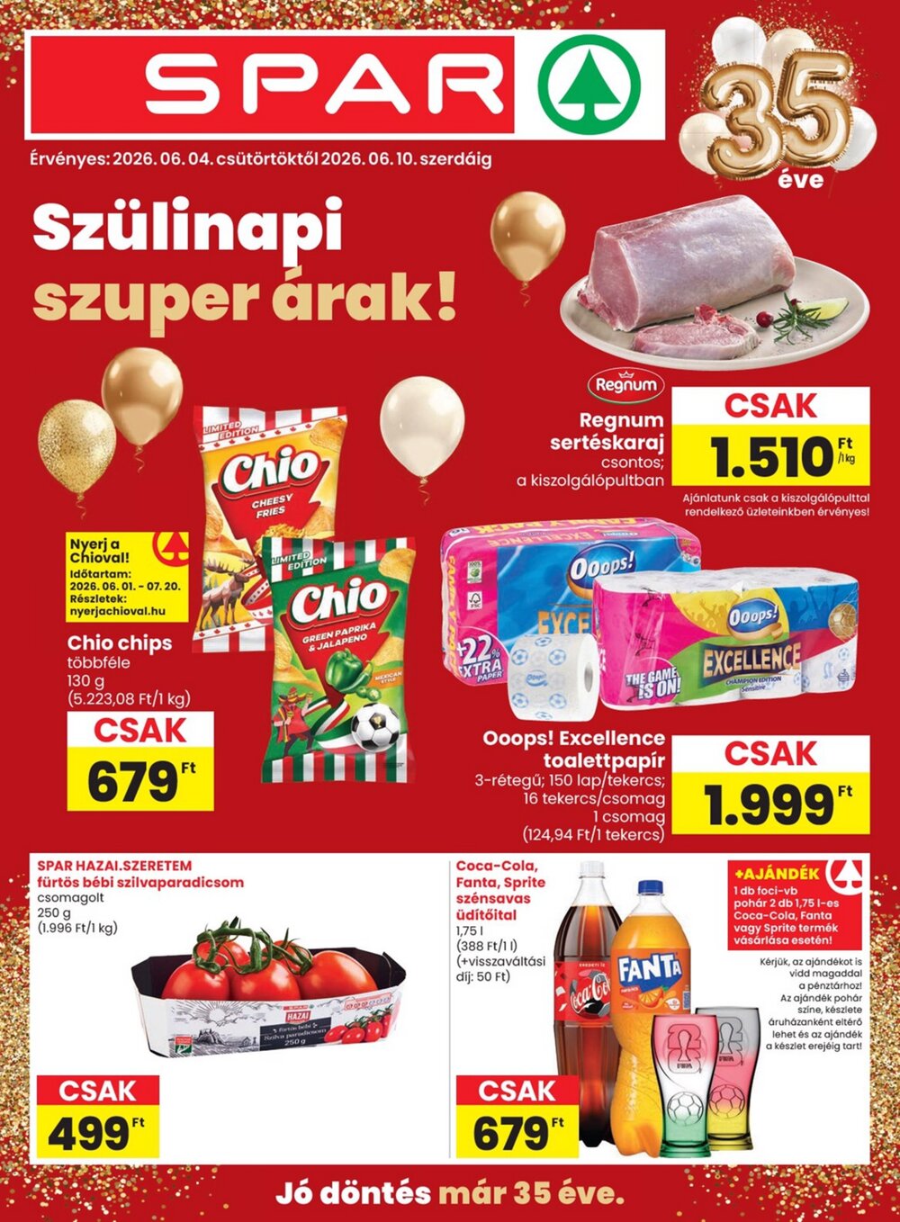 Spar akciós újság 2026.06.04-től - 1. oldal.